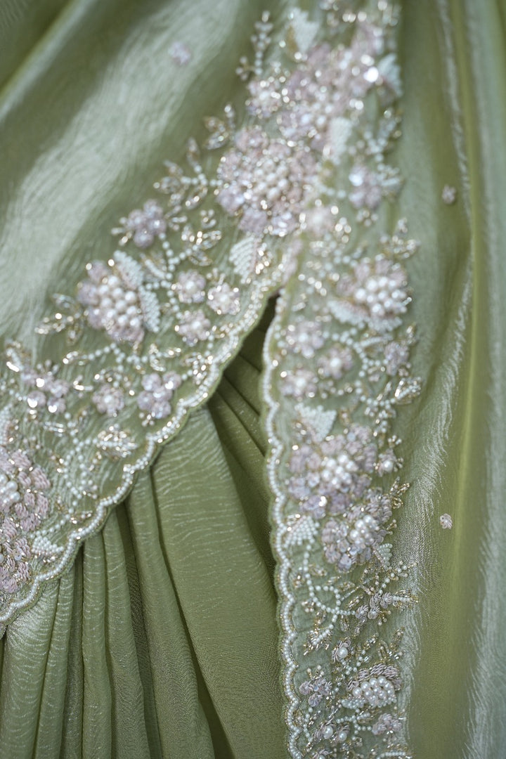 Crushed Tissue Saree TSA3033