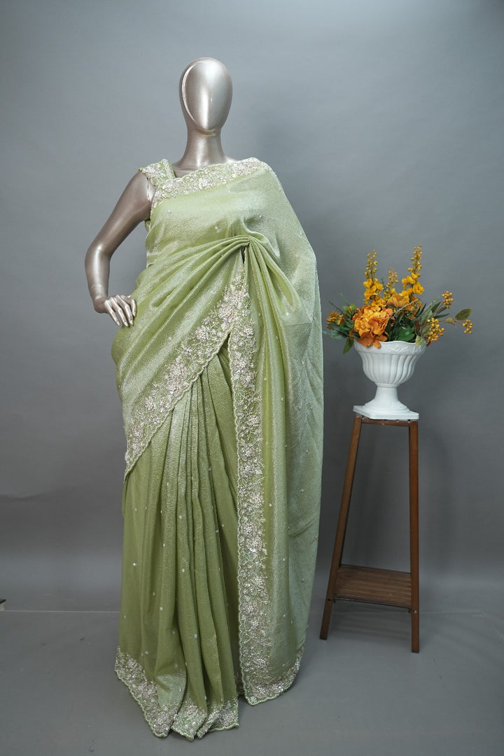 Crushed Tissue Saree TSA3033