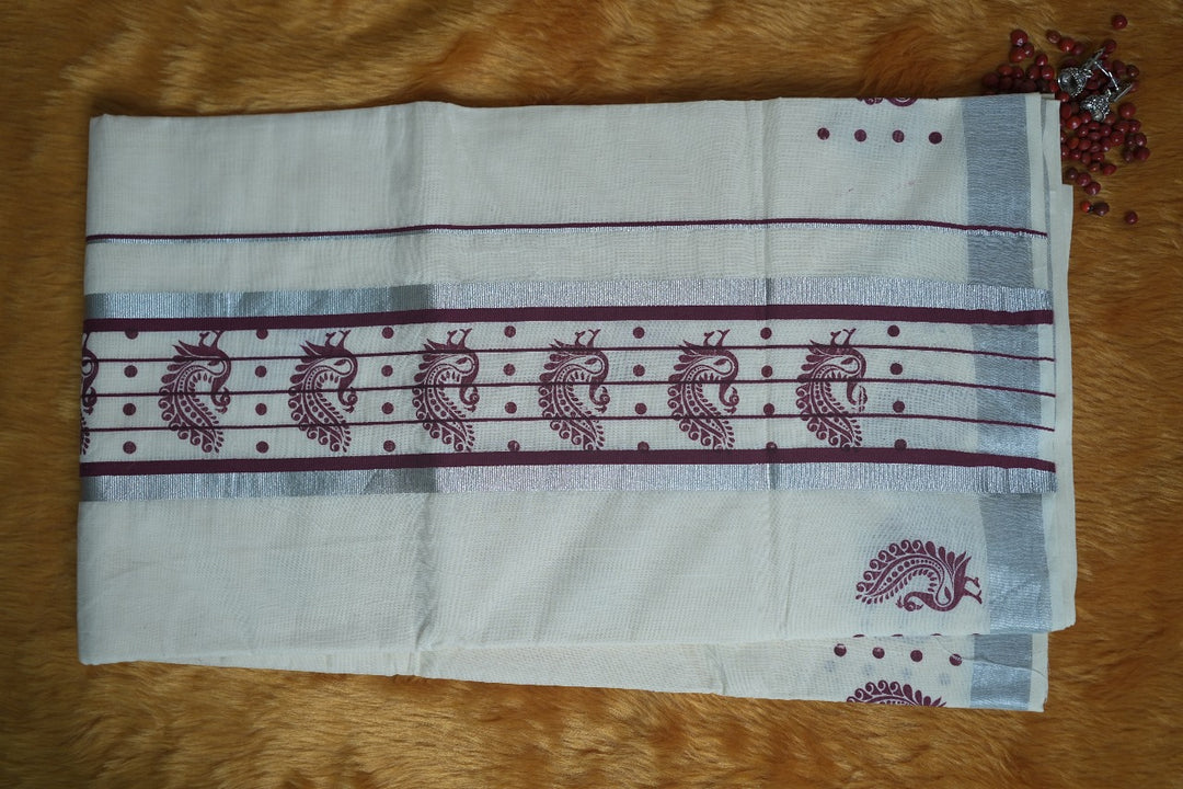 Kerala Cotton Saree TSA342