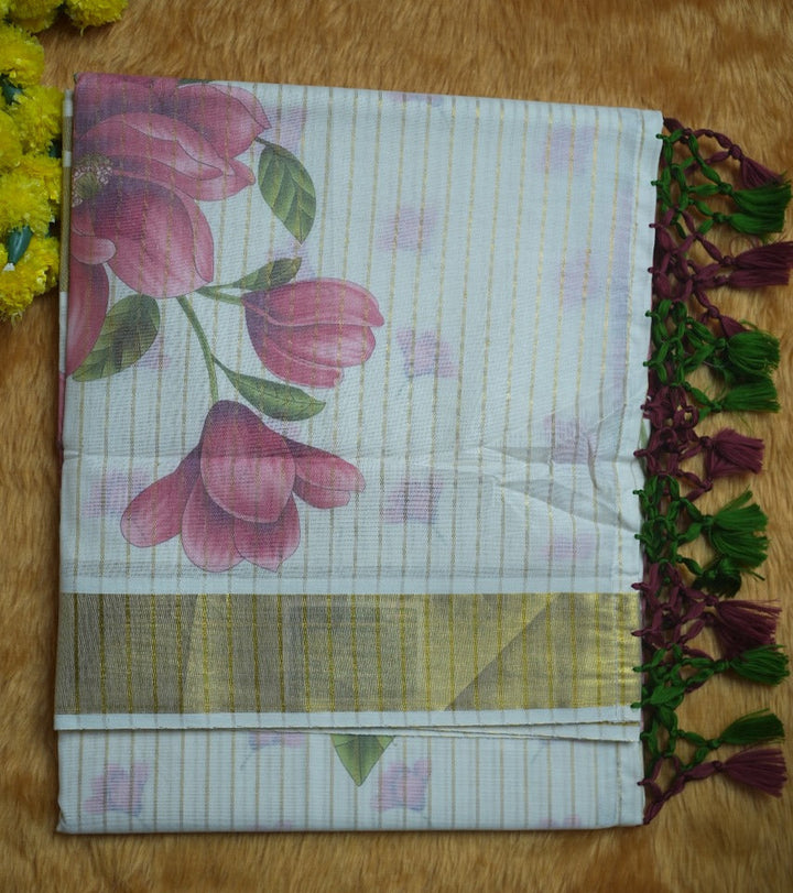 Digital Print Onam Saree  TSA343
