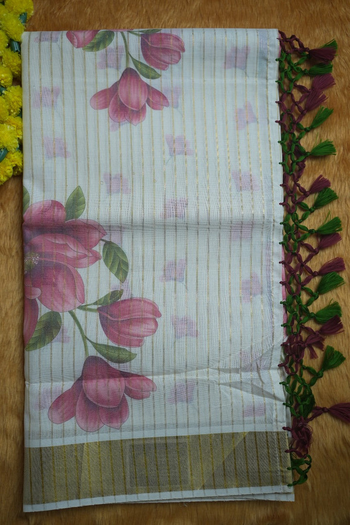 Digital Print Onam Saree  TSA343