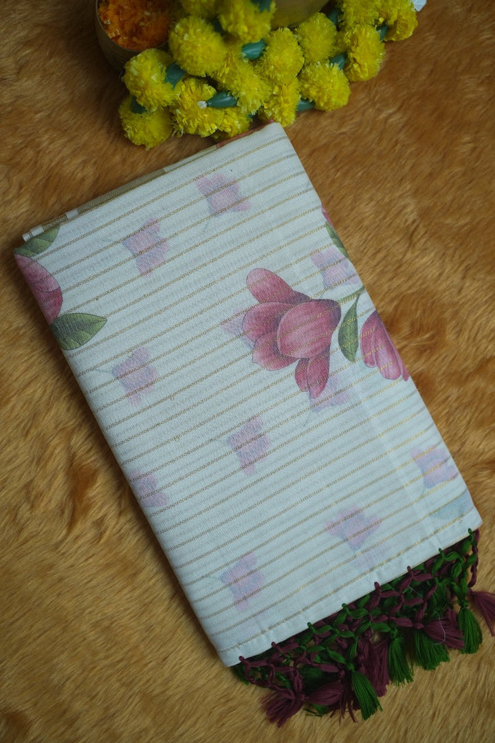 Digital Print Onam Saree  TSA343