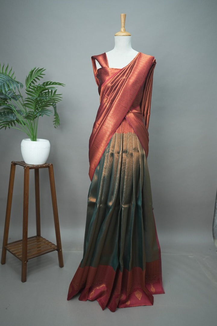 Semi- Silk Un Stitched Dhawani TDA3089