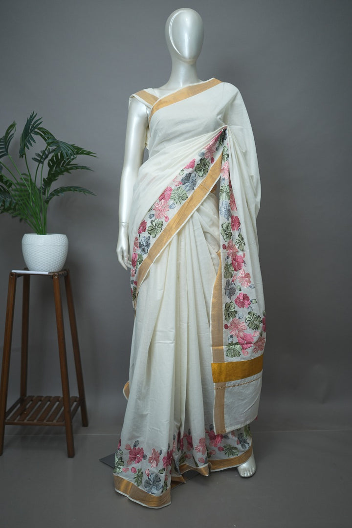 Kerala Cotton Saree TSA376
