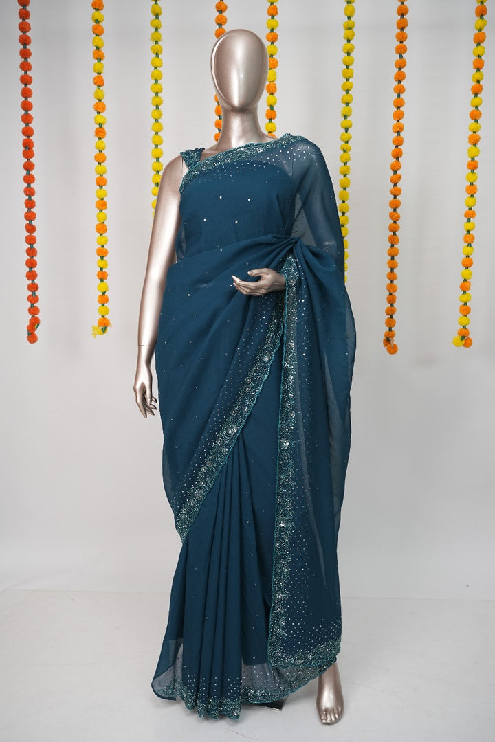 Crushed Organza Saree TSA3138