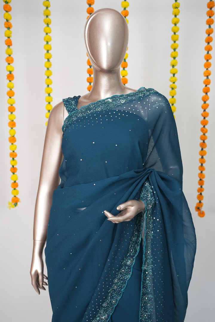 Crushed Organza Saree TSA3138
