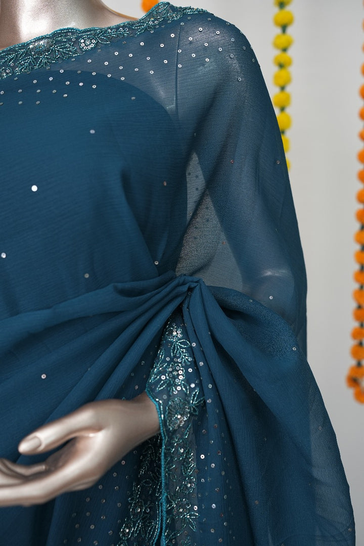Crushed Organza Saree TSA3138