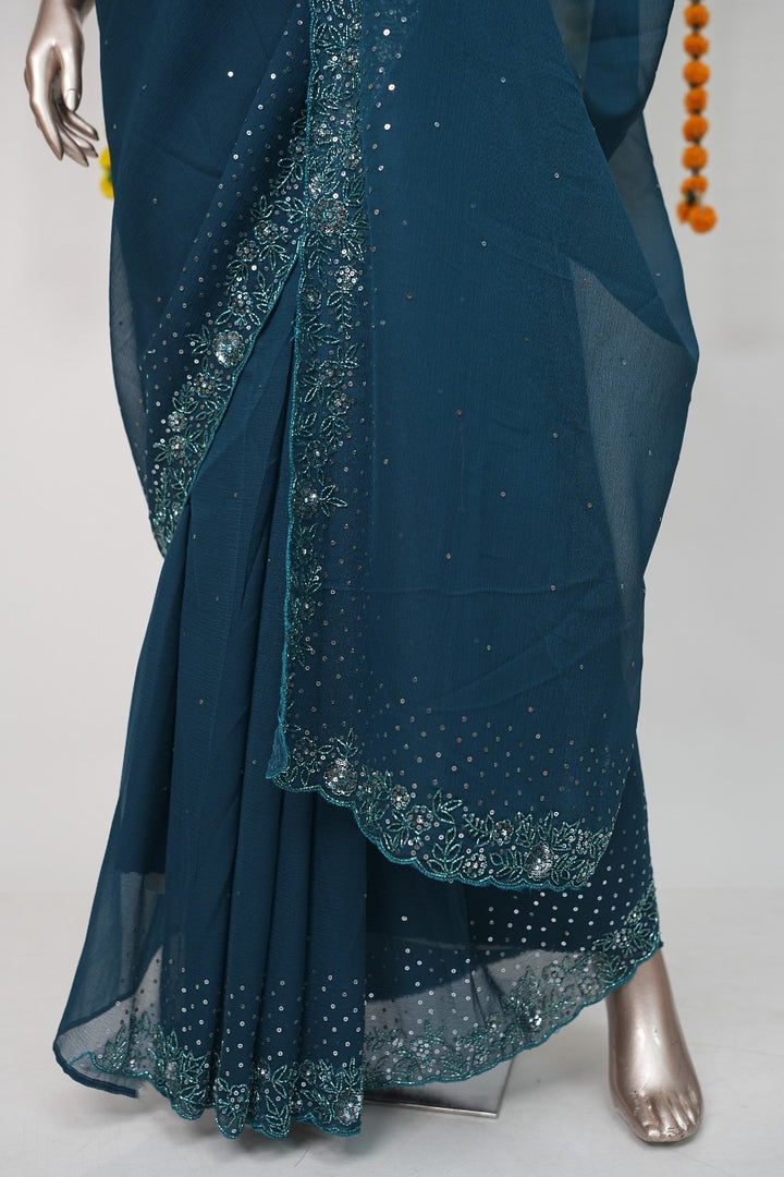 Crushed Organza Saree TSA3138