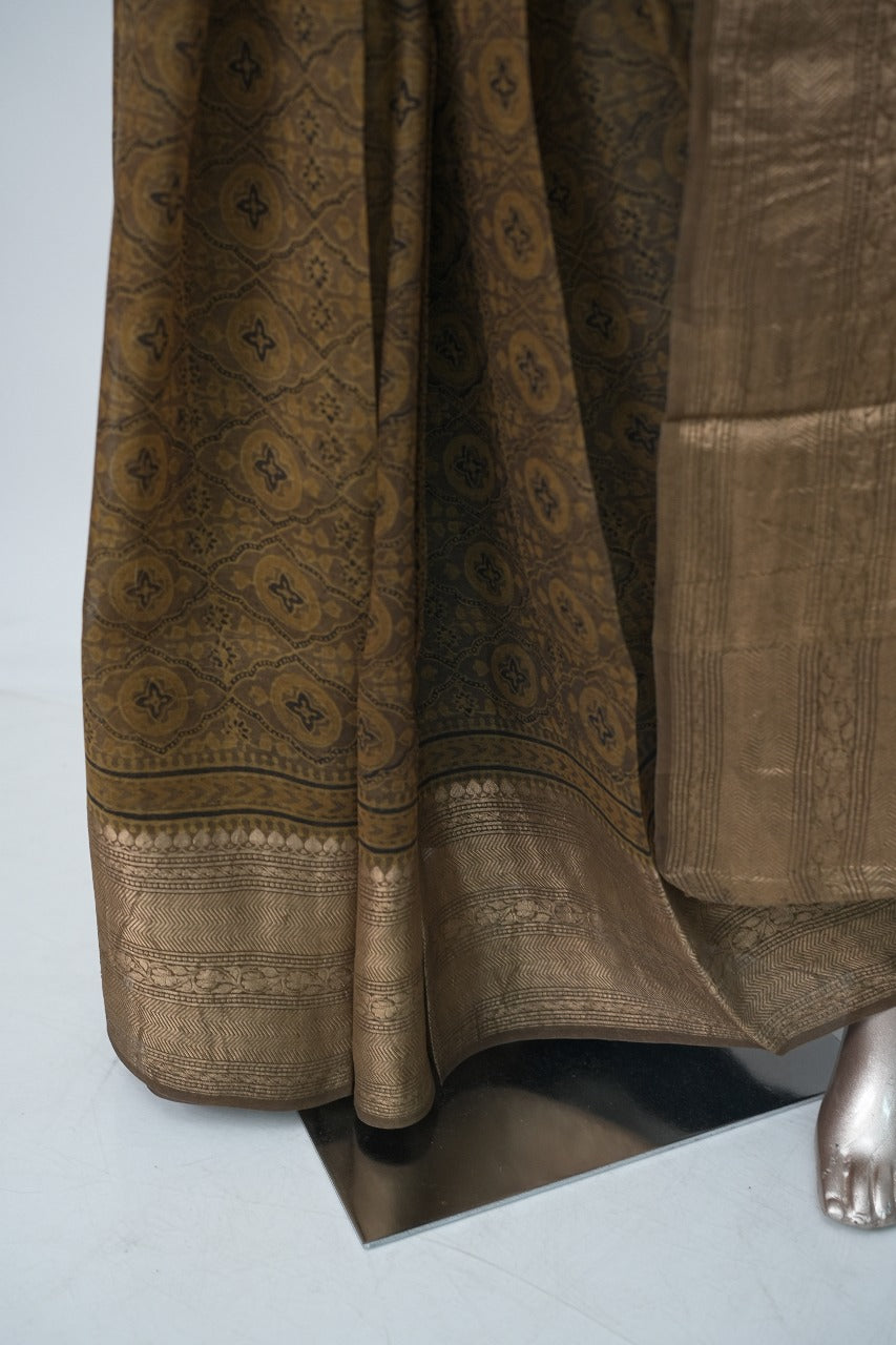 Ajrakh Print Saree TSA3146