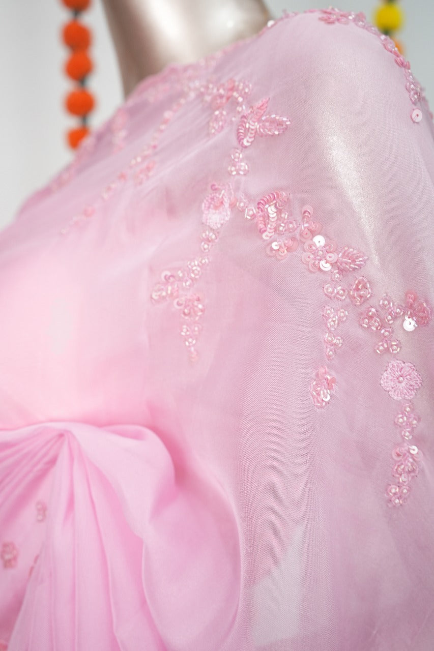 Viscose Organza Saree TSA3231