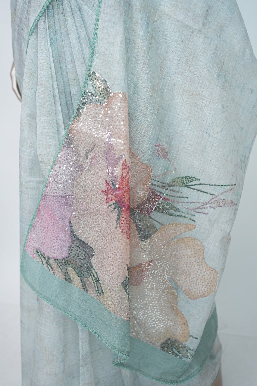Semi-Tussar Saree TSA3309