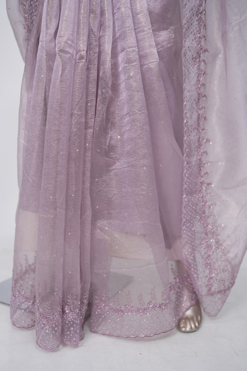 Crushed Tissue Saree TSA3327