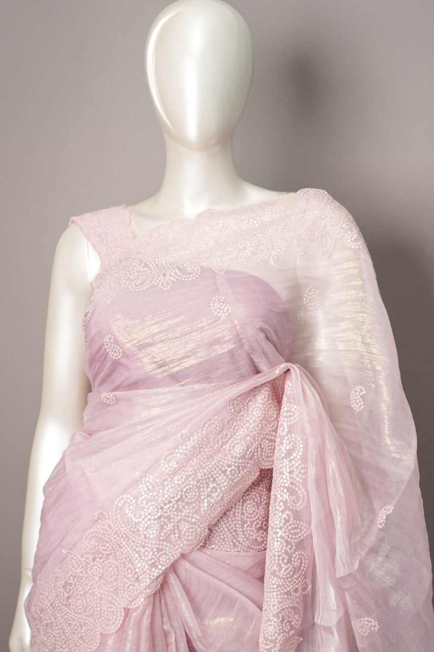 Crushed Organza Saree TSA3482