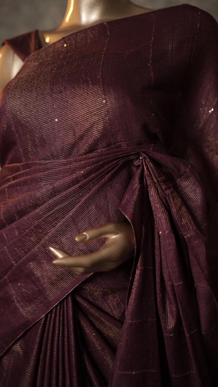 Linen Cotton Saree TSA3574