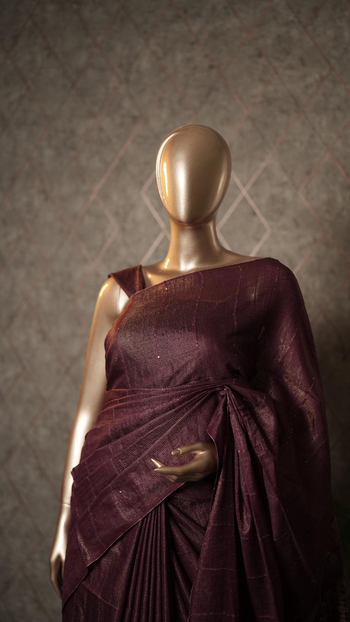 Linen Cotton Saree TSA3574