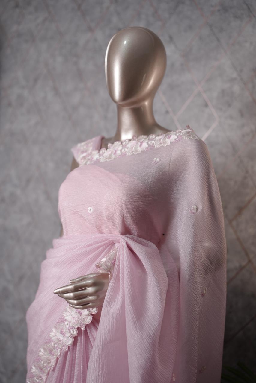 Crushed Organza Saree TSA3614