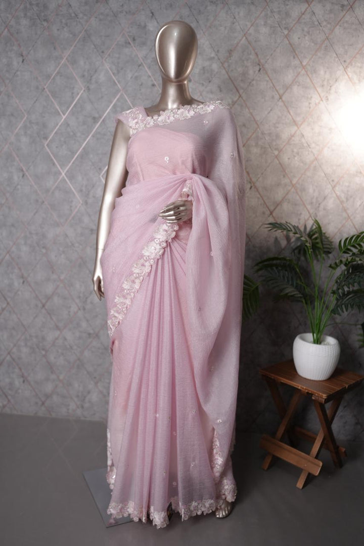 Crushed Organza Saree TSA3614