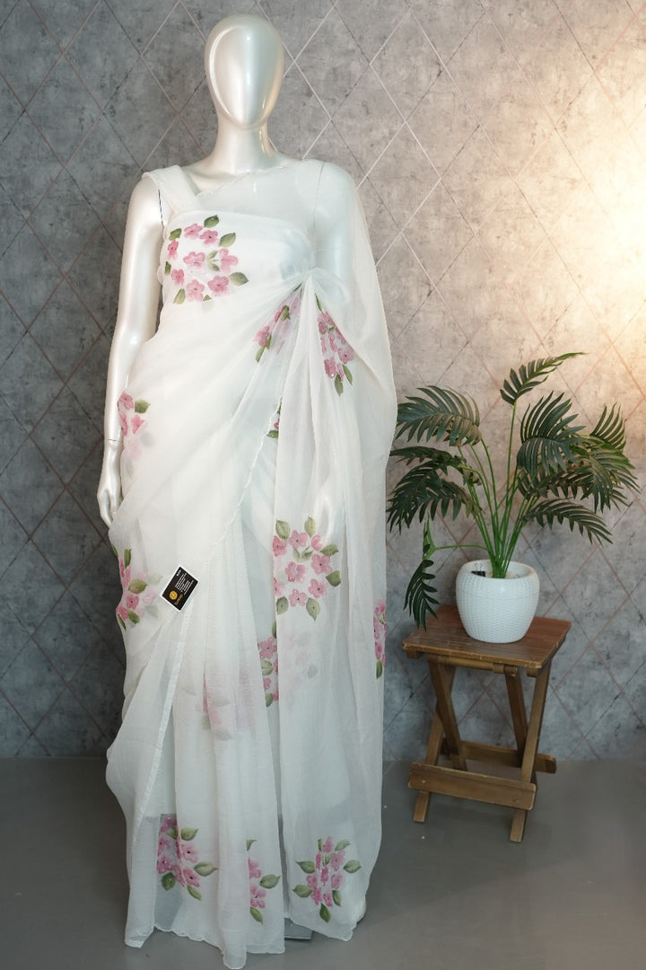 Crushed Tissue Saree TSA3627