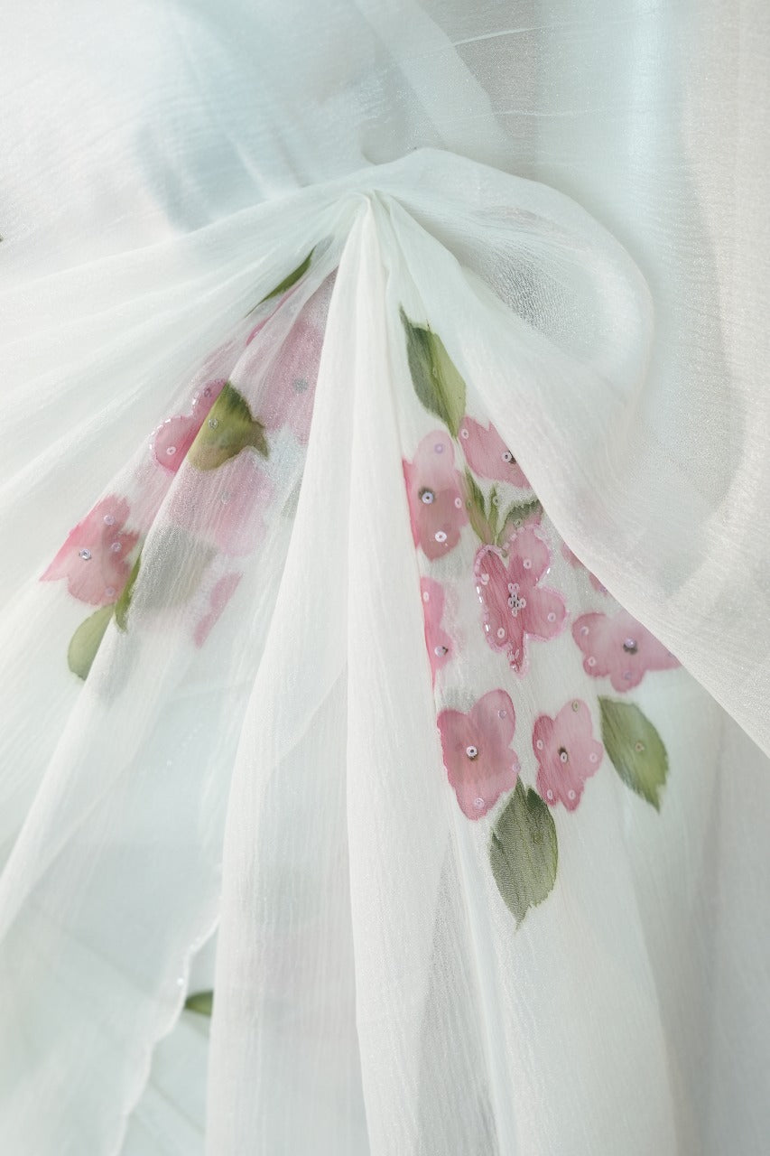 Crushed Tissue Saree TSA3627