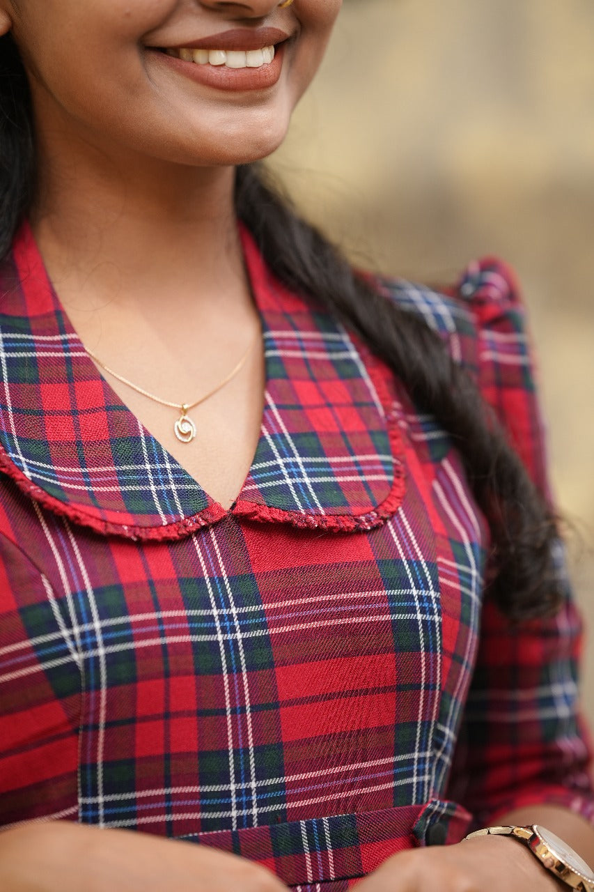 Plaid Cotton Dress TFR3011