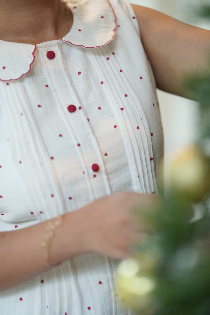 Heart-Print Cotton Dress TFR3012