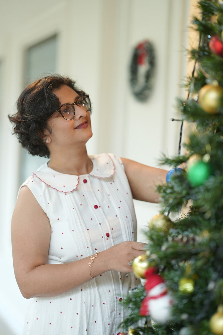 Heart-Print Cotton Dress TFR3012