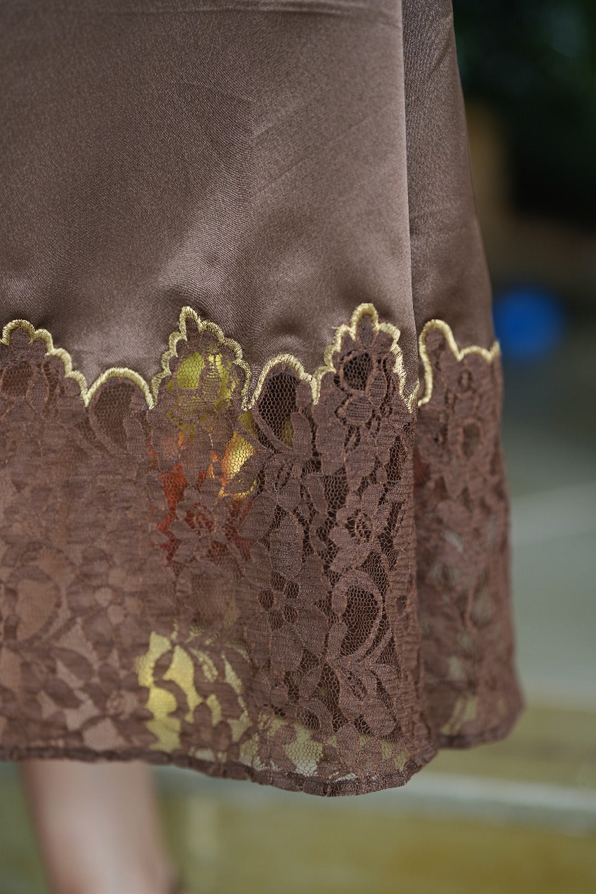 A-line Net and Satin Dress TFR3014