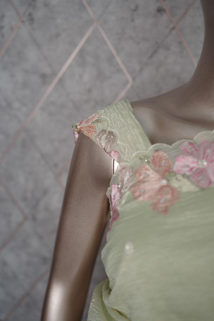 Crushed Organza Saree TSA3652