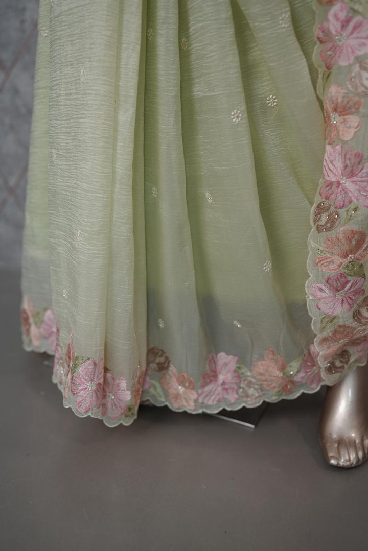 Crushed Organza Saree TSA3652