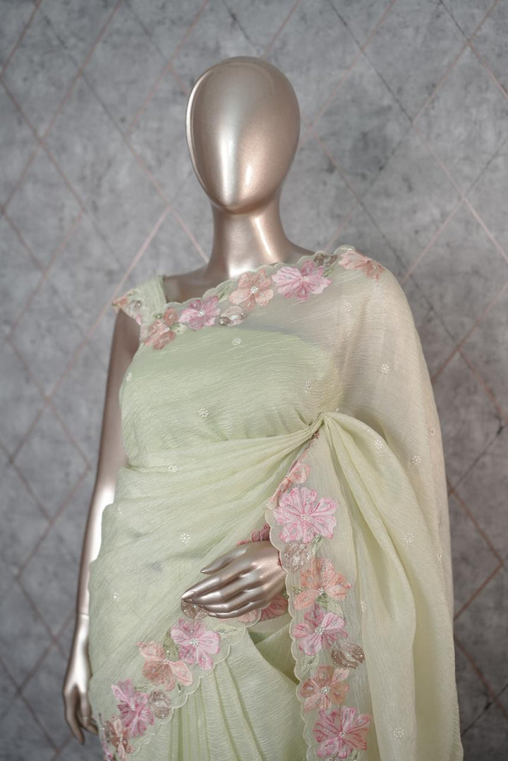 Crushed Organza Saree TSA3652