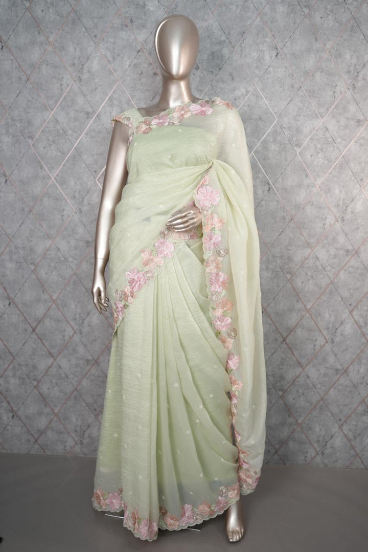 Crushed Organza Saree TSA3652