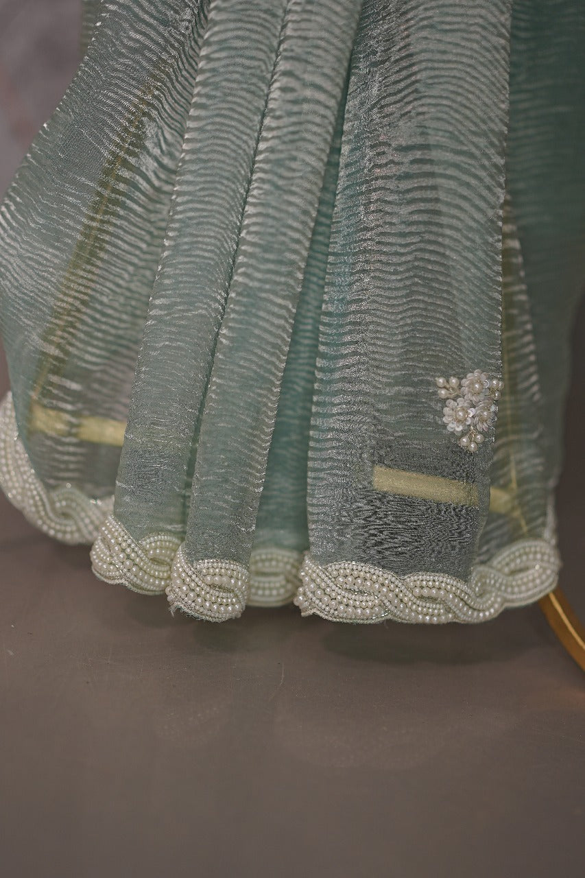 Crushed Organza Saree TSA3675