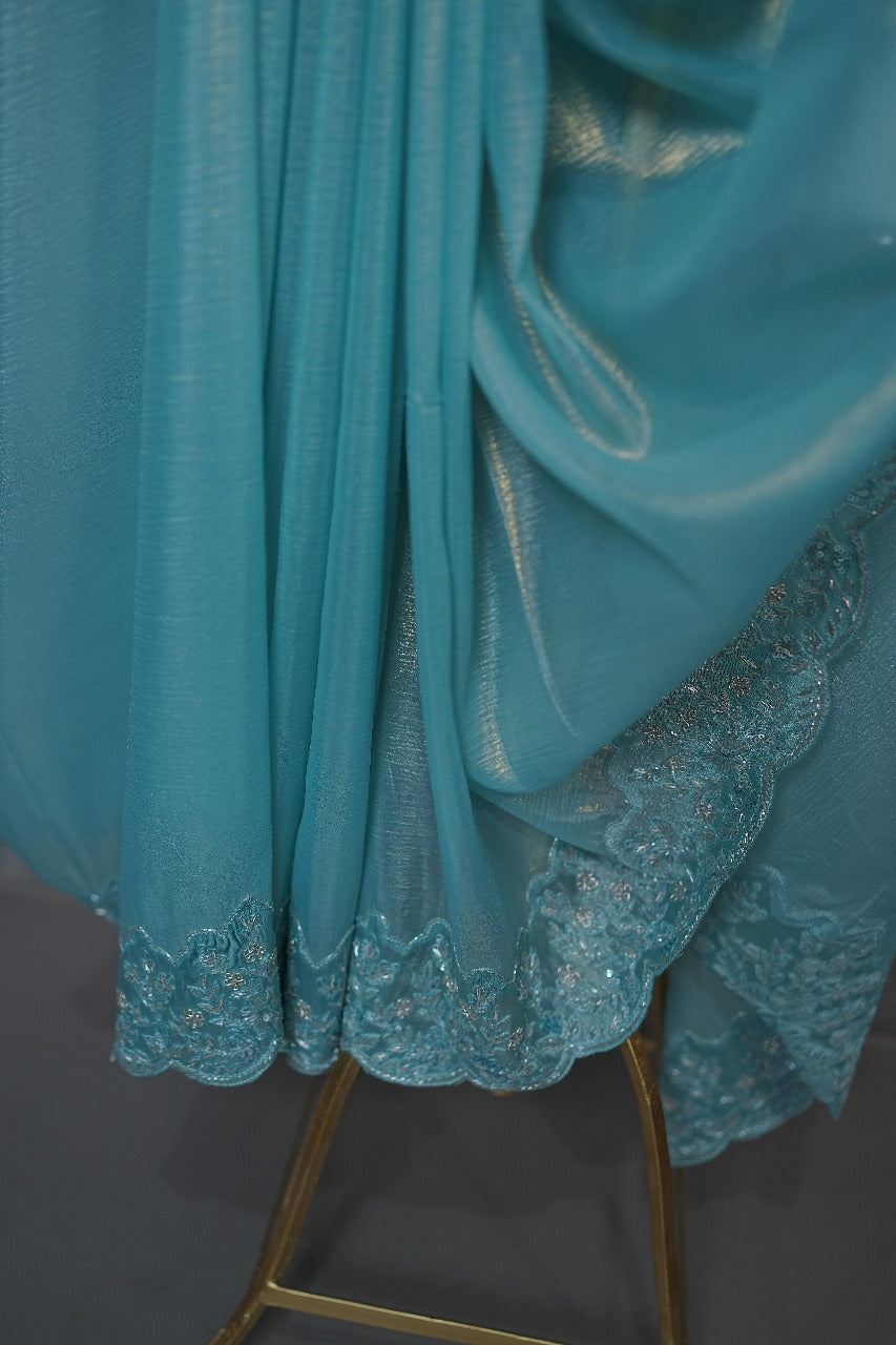 Crushed Tissue Saree TSA3688