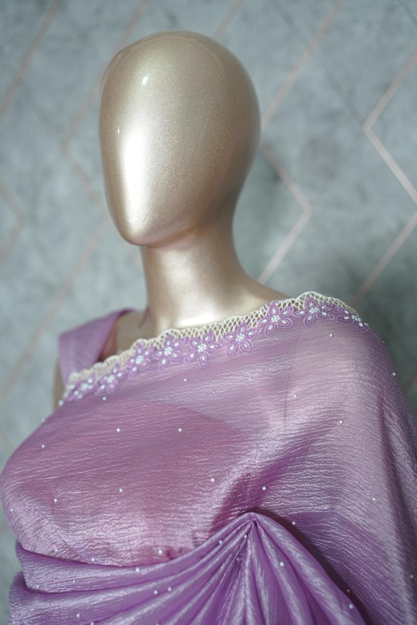 Crushed Tissue Saree TSA3709