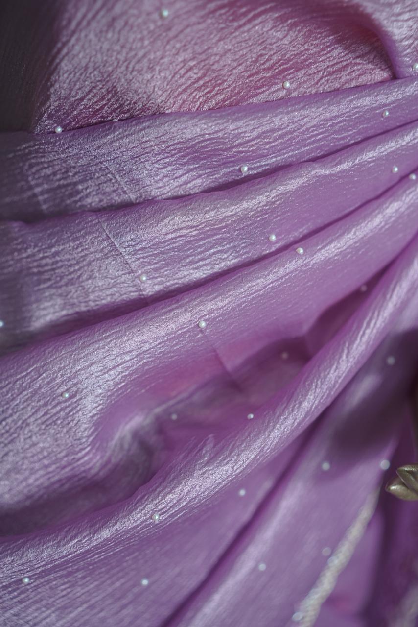 Crushed Tissue Saree TSA3709