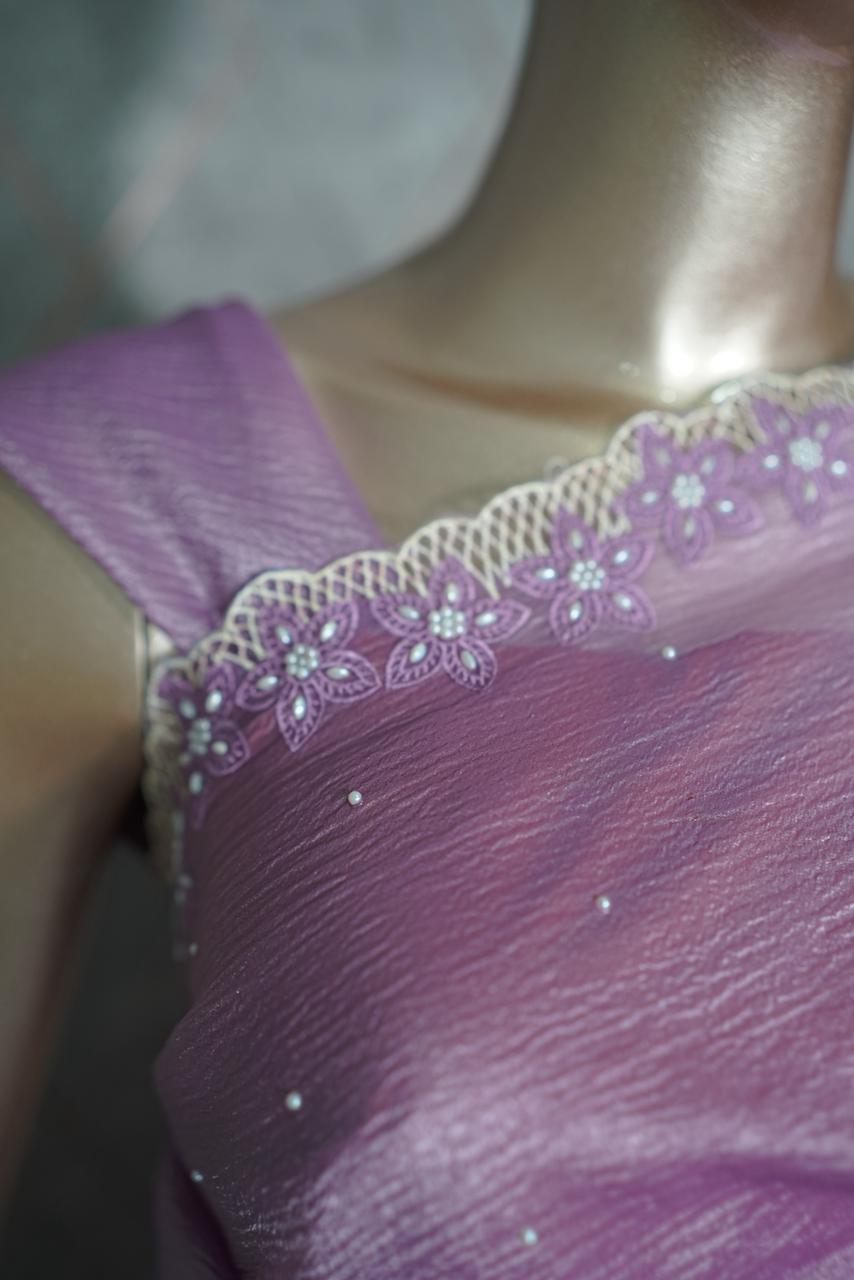 Crushed Tissue Saree TSA3709