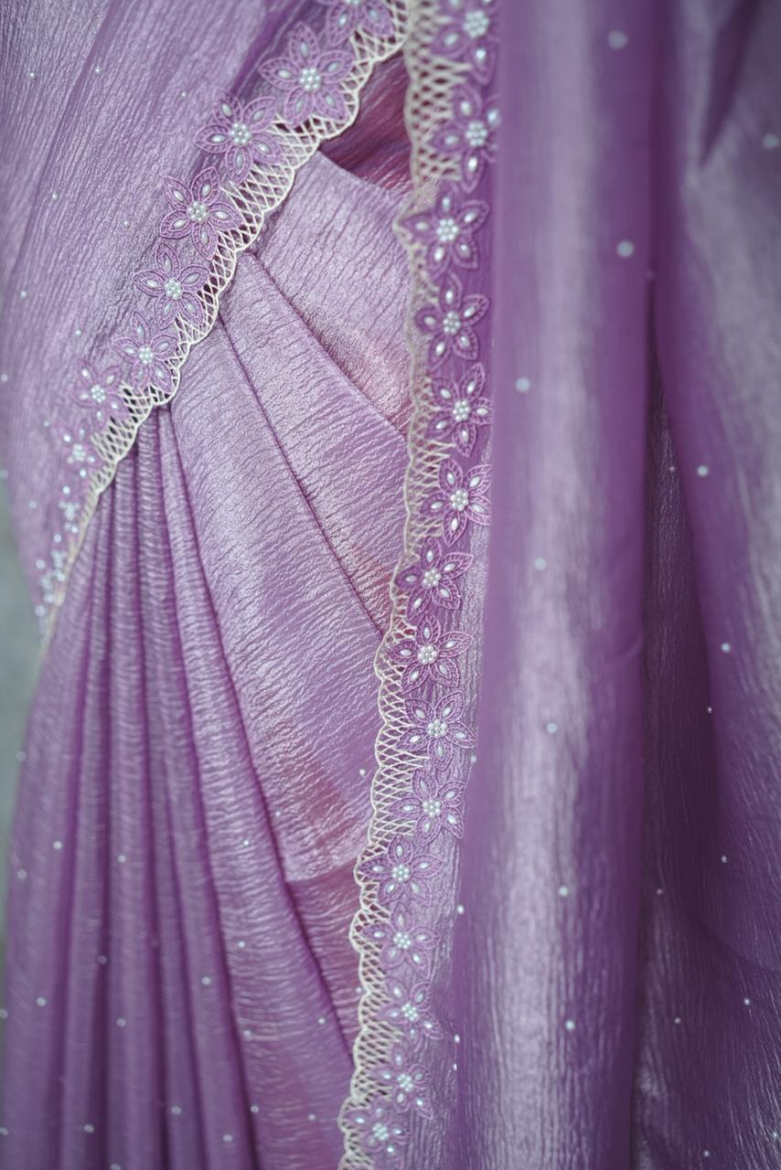 Crushed Tissue Saree TSA3709