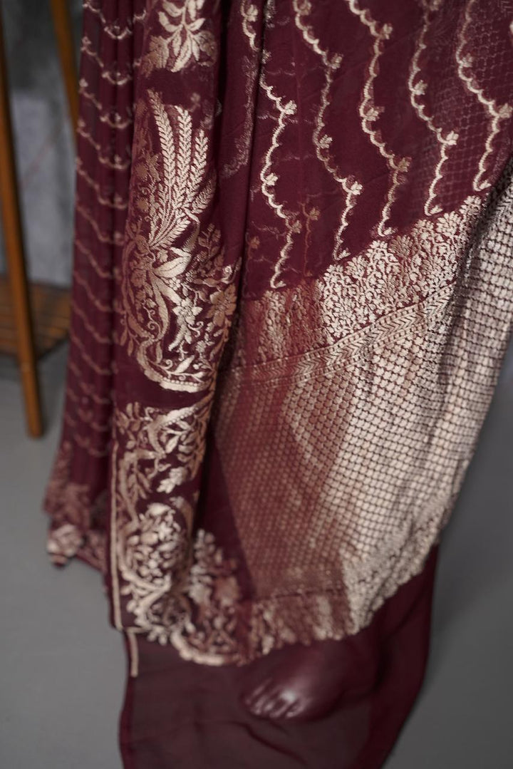 Pure Georgette Banarasi Saree TSA3737