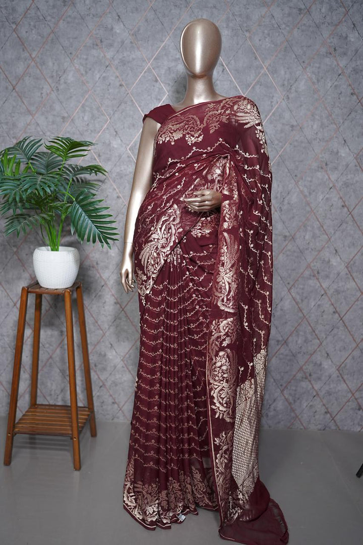 Pure Georgette Banarasi Saree TSA3737
