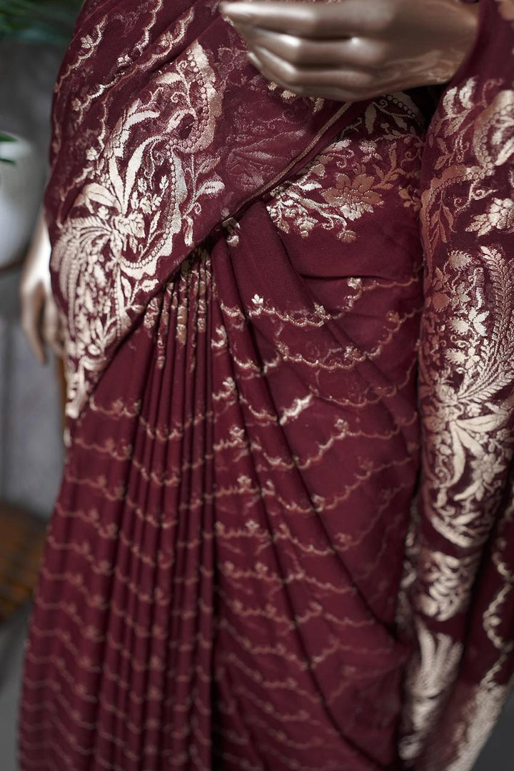 Pure Georgette Banarasi Saree TSA3737