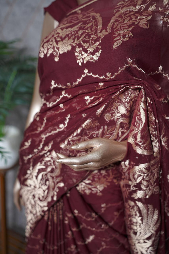 Pure Georgette Banarasi Saree TSA3737