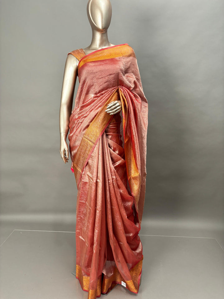 Crushed Organza Saree (Border 5)  TSA150