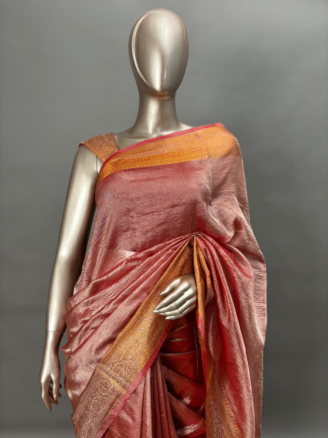 Crushed Organza Saree (Border 5)  TSA150