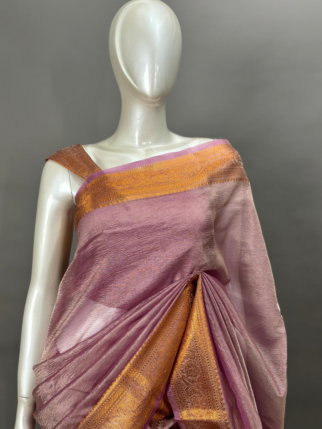 Crushed Organza Saree ( Border 4 ) TSA149