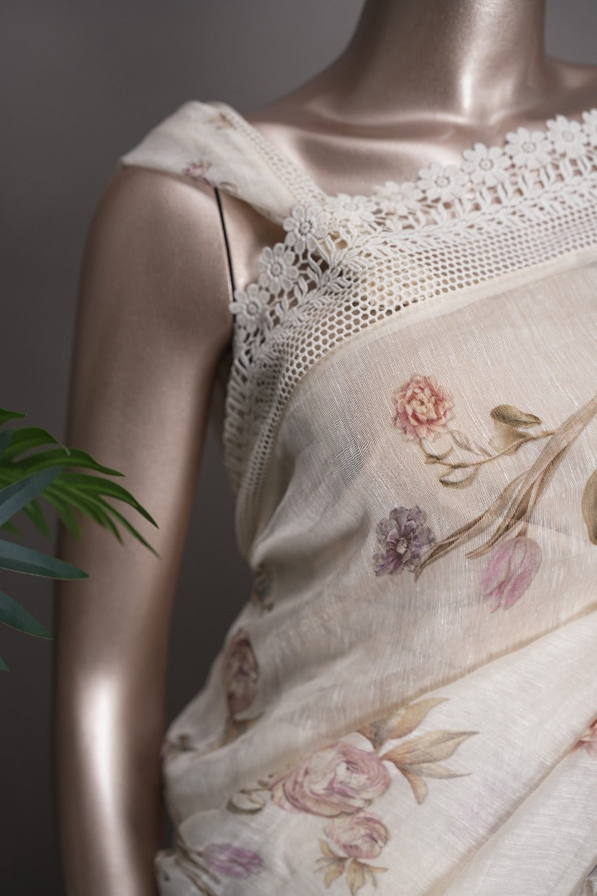 Pure Linen Saree TSA2825