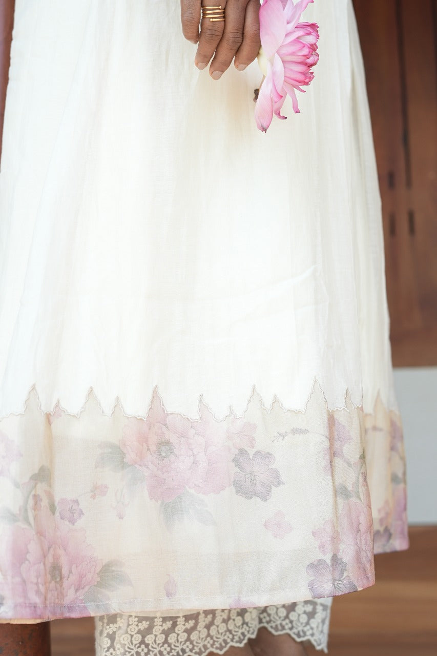 A-Line Tissue Applique Kurta TKT2511