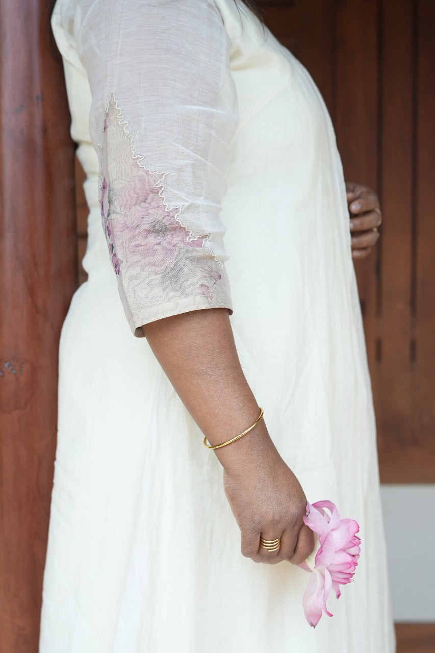A-Line Tissue Applique Kurta TKT2511