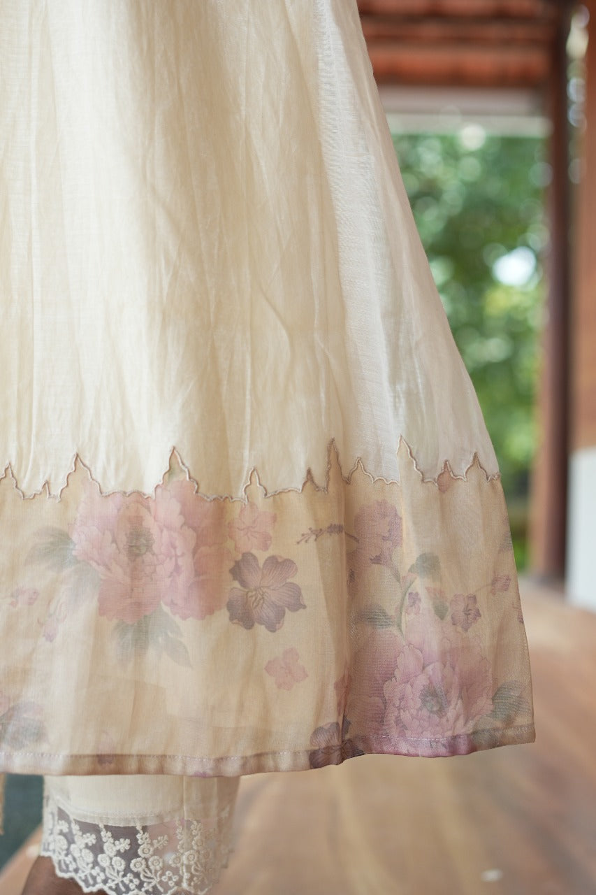 A-Line Tissue Applique Kurta TKT2511