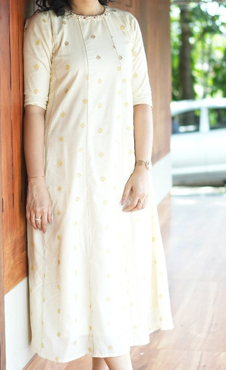 Polka Dot Panel Kurta TKT2512