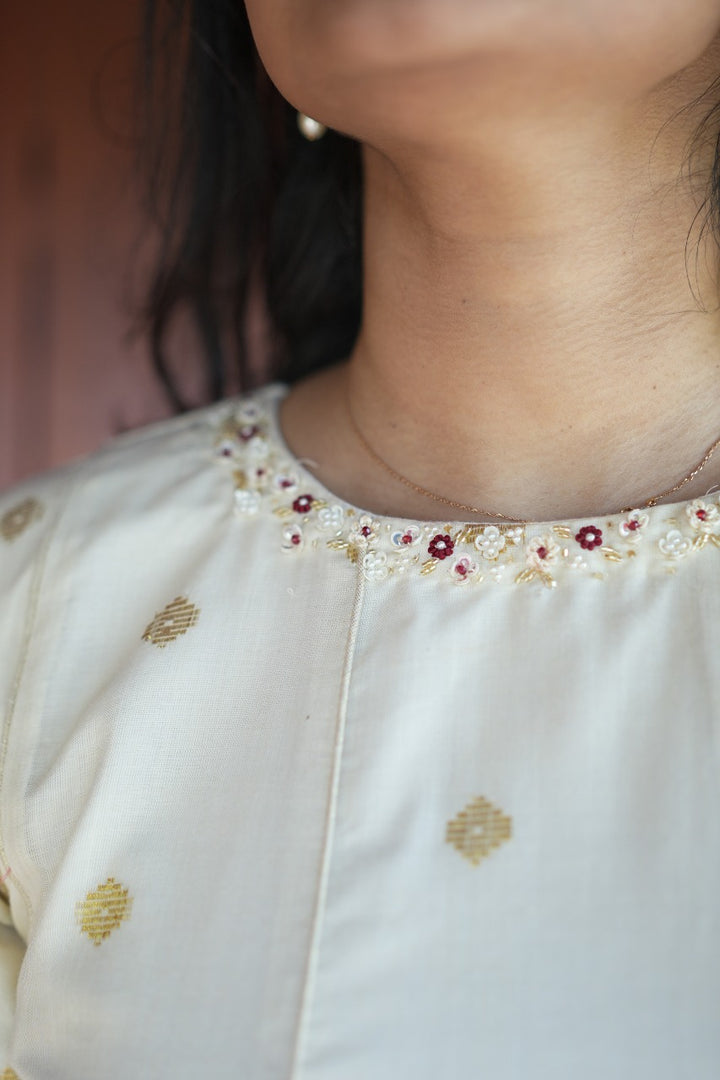 Polka Dot Panel Kurta TKT2512